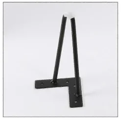 10cm-40cm Bordben i jern Skabsben Hårnålsbordben Metal Møbelfod 1 stk Black 18cm