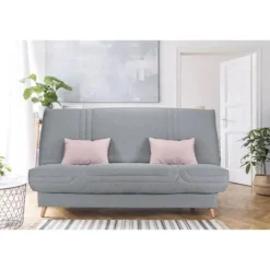 COMFORT BULTEX Clic clac 3 steder - Grå stof - Fremstillet i Frankrig - L 192 x D 95 x H 101 - MONA Lätt gis