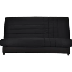 COMFORT BULTEX 3-personers sovesofa - Sort stof - Fremstillet i Frankrig - L 192 x D 95 cm - BEIJA Svart