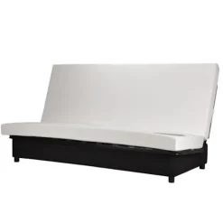 COMFORT BULTEX 3-personers sovesofa - Sort stof - Fremstillet i Frankrig - L 192 x D 95 cm - BEIJA Svart