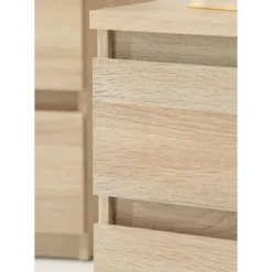 Commode CHELSEA 3 Skuffer - Farve eg - L 77,2 x D 42 x H 79,9 cm Ek