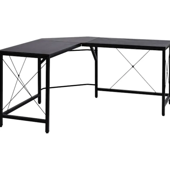 Computer Skrivebord L-Shape Hjørne Skrivebord, Vinkel Skrivebord, Mdf, Sort, 150X150X76Cm
