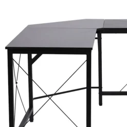 Computer Skrivebord L-Shape Hjørne Skrivebord, Vinkel Skrivebord, Mdf, Sort, 150X150X76Cm