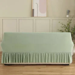 Cool stretch sofabetræk alt inklusive ren farve simpelt sofabetræk cool silke fornemmelse pendul nederdel sofabetræk ny grøn lille trio (siddebredde 170 - | Fyndiq