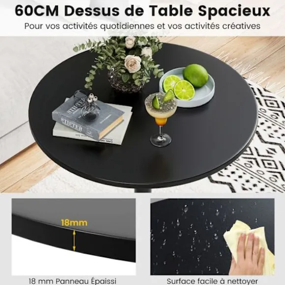 COSTWAY Barbord 60 x 60 x 101,5 cm - Metalbase til Spisestue, Restaurant