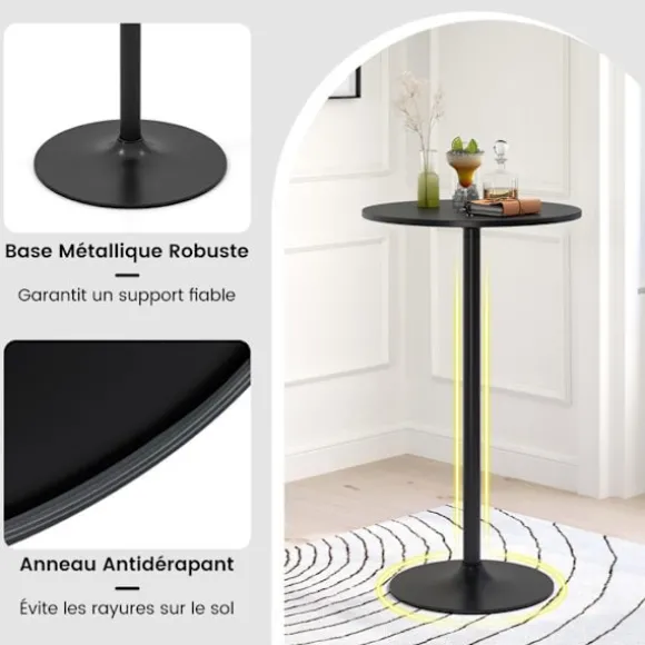 COSTWAY Barbord 60 x 60 x 101,5 cm - Metalbase til Spisestue, Restaurant