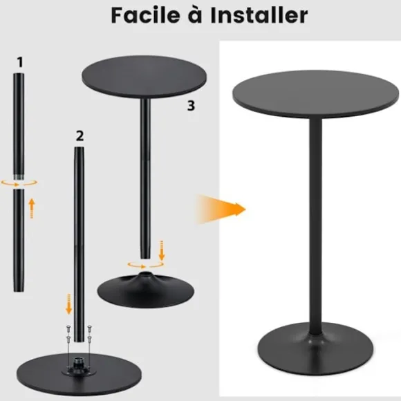 COSTWAY Barbord 60 x 60 x 101,5 cm - Metalbase til Spisestue, Restaurant