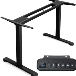 COSTWAY ELECTRIC SIT-STAND DESK - 2 motorer - Justerbar i højden (70-120 CM) og bredde (109-151 cm) Mindre end 50 dB Sort Svart