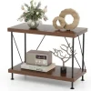 COSTWAY Industriel reol 2 niveauer - Justerbare skridsikre puder, metalramme, opbevaringshylde - 60x29,5x45 cm