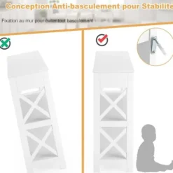 COSTWAY konsol, indgangsenhed - 100 x 30 x 80 CM - 1 skuffe og 2 opbevaringshylder til entre, stue, hvid Vit