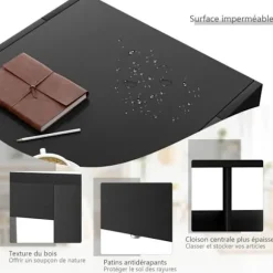 COSTWAY Moderne sofabord 90 x 39 x 42 CM i sort rektangulært stuetræ i MDF P2