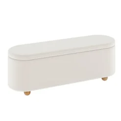 COSTWAY Opbevaringsbænk 150L - 139 x 40,5 x 48,5 cm (L x B x H) Kubisk Sengestol, Maks. belastning: 300KG Hvid Hvid