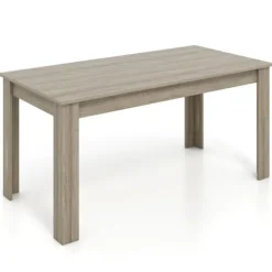 COSTWAY stort 160 cm spisebord til 6-8 personer, rektangulært med robuste L-formede ben, naturligt