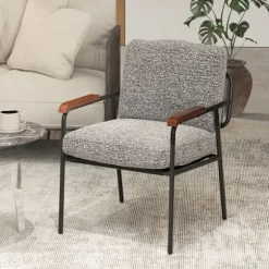 COSTWAY Stuebænk med Rygpude - Bred Polstret Siddeplads 54 x 50 cm - Lænestol til Læsning til Værelse, Stue, Kontor