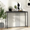 COSTWAY-konsol, indgangsenhed med marmoreffekt - 120 x 30 x 90 CM (L x B x H) Stålramme - Simple Modern Style Black