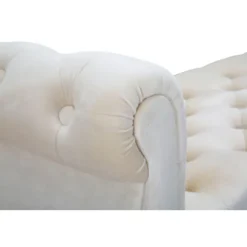 Cremefarvet fløjlsbænk, guldfinish, 120x40x60 cm