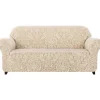 Damask Sofa Cover Stretch Betræk (2 Personers, Khaki)