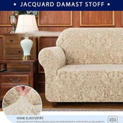 Damaskus Sofabetræk Stretch Betræk (2-personers, Khaki)