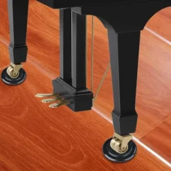 4-delt pianomåttesæt med skumstødfanger, pianohjul, massive hjul, til piano ABS-møbelfodmåtter, sort