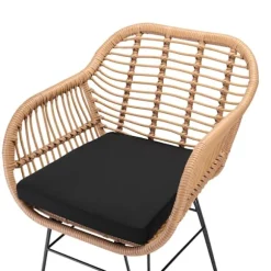 2-delt rattan balkonsæt med hynder, indendørs/udendørs