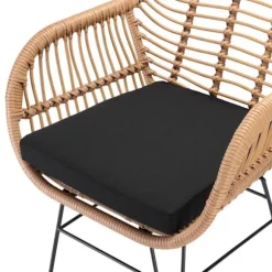 2-delt rattan balkonsæt med hynder, indendørs/udendørs