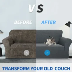 1-delt sofaovertræk til 3-personers sofa med høj strækbarhed, sofaovertræk til kæledyr, hundevenligt, skridsikkert møbelbeskytter (mørkegrå)