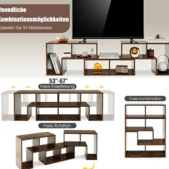 3-delt tv-skab i træ til tv op til 65