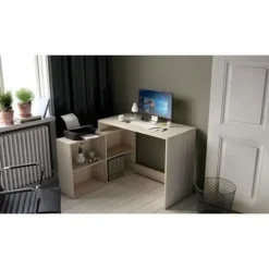 DEMEYERE Moderne hjørneskrivebord Shannon eg indretning - L 112 cm - NAGANO Shannon ek dekor