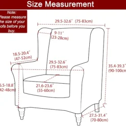 (Denim Blå) Vingestolsbetræk, skridsikkert lænestolsbetræk Jacquard Spandex-stof med elastisk bund-X47-