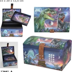 Dino World Skattekiste med kode, lys og lyd
