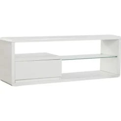 DKD Home Decor tv-møbel Hvidt glas MDF (140 x 50 x 40 cm) - 8424001880645