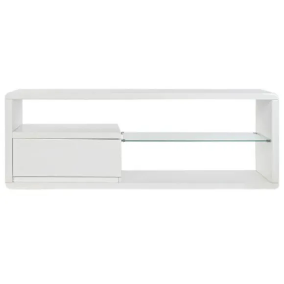 DKD Home Decor tv-møbel Hvidt glas MDF (140 x 50 x 40 cm) - 8424001880645