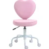 Drejestol Executive Stol Computer Stol Sæde Højdejustering Sød Hjerteformet Polstring Pink Hørstof 40 X 50 X 79-89 Cm
