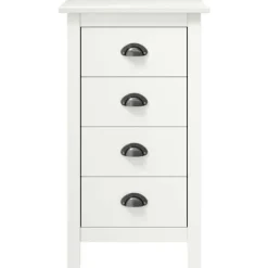 Dressoir - Hill - 4 skuffer - Massivt fyrretræ - 46 x 35 x 80 cm Vit