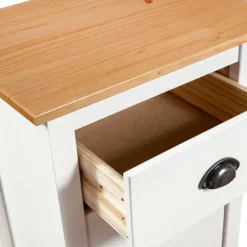 Dressoir - Hill - 4 skuffer - Massivt fyrretræ - Hvid 46x35x80 cm Vit