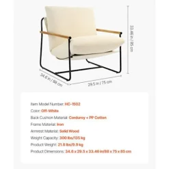 Ekstra Stol - DUOKU - HC-1502 - Moderne Design - Træarmstøtter - Aftagelig Pude beige