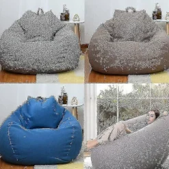 Ekstra store sækkestole Sofabetræk Indendørs Lazy Lounger kompatibel med voksne børn (Ingen fyld)