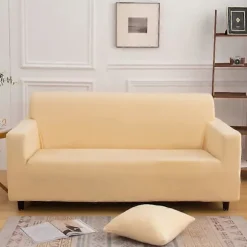 Elastisk sofabetræk, komfortabelt strækstof (beige, 140-180 cm)