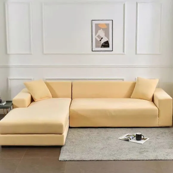 Elastisk sofabetræk, komfortabelt strækstof (beige, 140-180 cm)