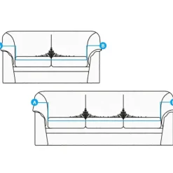 Elastisk sofabetræk, stretch sofabetræk (rådnet gul, 2-personers 145-185cm)