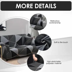 Elastisk sofaovertræk 3-personers sofaovertræk strækbart sofaovertræk