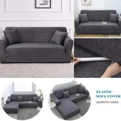 Elastiske sofaovertræk til stue Geometrisk lænestol Loveseat Cover Hjørne L-formet sofa Skal bestille 2 dele cover Farve 1 Medium(145-185cm)1pc