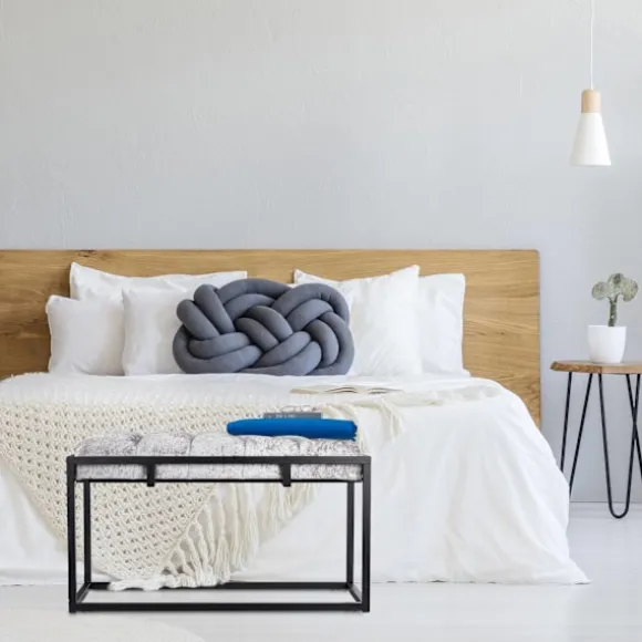 Elegant bænk med fløjlspolstring