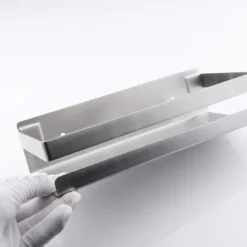 Elegant Rustfrit Design Væghylde, Fugtsikker Organizer i Rustfrit Stål, Pladsbesparende Vægmonteret Opbevaring til Køkken Soveværelse Stueindretning | Fyndiq