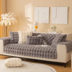 Elegant Sofabeskyttelse med Skridsikkert Design, Gråt Sofabetræk i Mikrofiber for Nem Installation og Vedligeholdelse (90 x 90 cm)