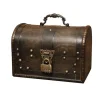 Elegant Træ Pirat Smykkeopbevaringsboks Etui Holder Vintage Skattekiste Til Træ Organizer La