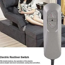 Elektrisk lænestolscontroller med dobbeltknap, stolelift/elektrisk sofamanuel controller, sofa lænestolsjusteringsfjernbetjening Gray