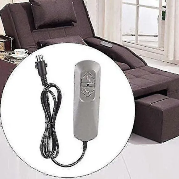 Elektrisk lænestolscontroller med dobbeltknap, stolelift/elektrisk sofamanuel controller, sofa lænestolsjusteringsfjernbetjening Gray