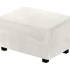 (Elfenben) Stretch Ottoman Betræk Velvet Ottoman Betræk Rektangulær Fodskammel Betræk Fodskammel Betræk