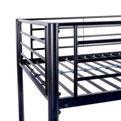 ELIOT børne mezzaninseng i sort metal 90x190cm med boxspring medfølger Svart
